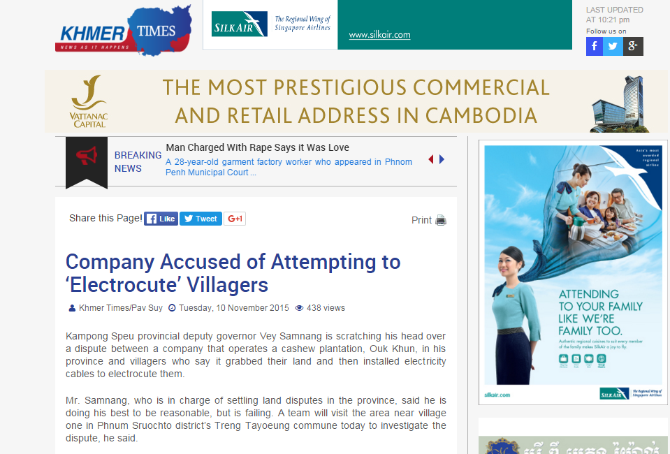 Company Accused of Attempting to ‘Electrocute Villagers