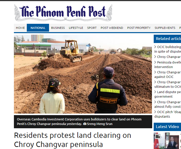 Residents protest land clearing on Chroy Changvar peninsula